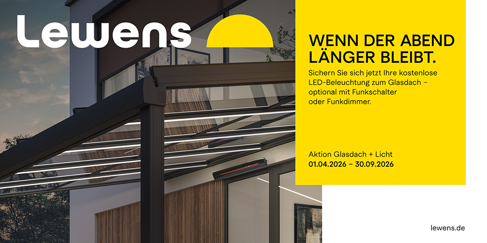 Lewens Glasdach und Licht Aktion Banner